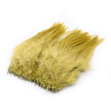 Strung Saddle Hackle Feathers - Light Olive