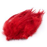 Strung Saddle Hackle Feathers - Red