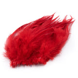 Strung Saddle Hackle Feathers - Red