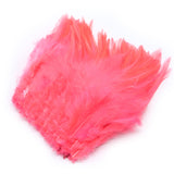 Strung Saddle Hackle Feathers - Shrimp Pink