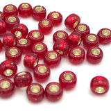 Tyers Glass Beads - Silver Lined Red