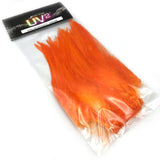 Spirit River UV2 Strung Saddle Hackle - Fluorescent Orange