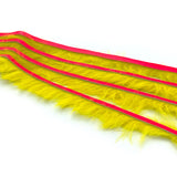Hareline Bling Rabbit Strips - Yellow / Fluorescent Fire Red