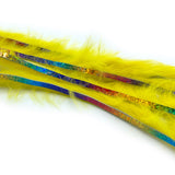 Hareline Bling Rabbit Strips - Yellow / Holo Rainbow
