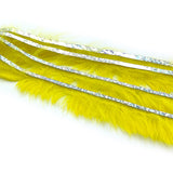 Hareline Bling Rabbit Strips - Yellow / Holo Silver